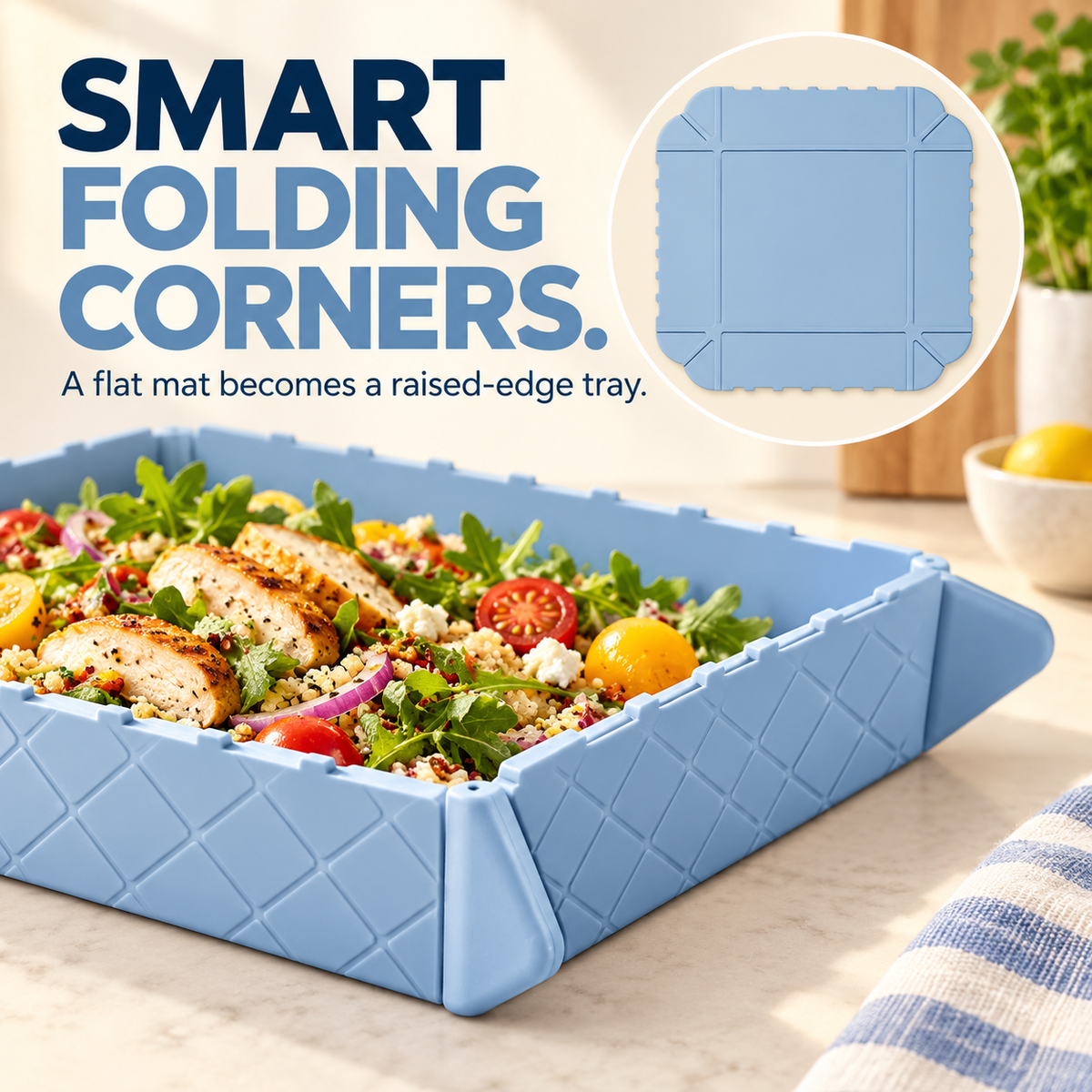 🥗 Foldable Silicone Cutting Mat & Serving Tray