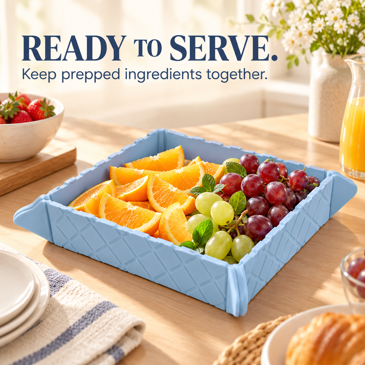 🥗 Foldable Silicone Cutting Mat & Serving Tray
