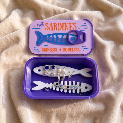 Sardine Tin Travel Jewelry Case