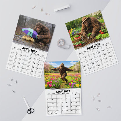 TYII™ Sasquatch Bigfoot 2027 Wall Calendar – Funny 12-Month Cryptid Calendar, 8.5" × 11" Spiral Hanging Calendar
