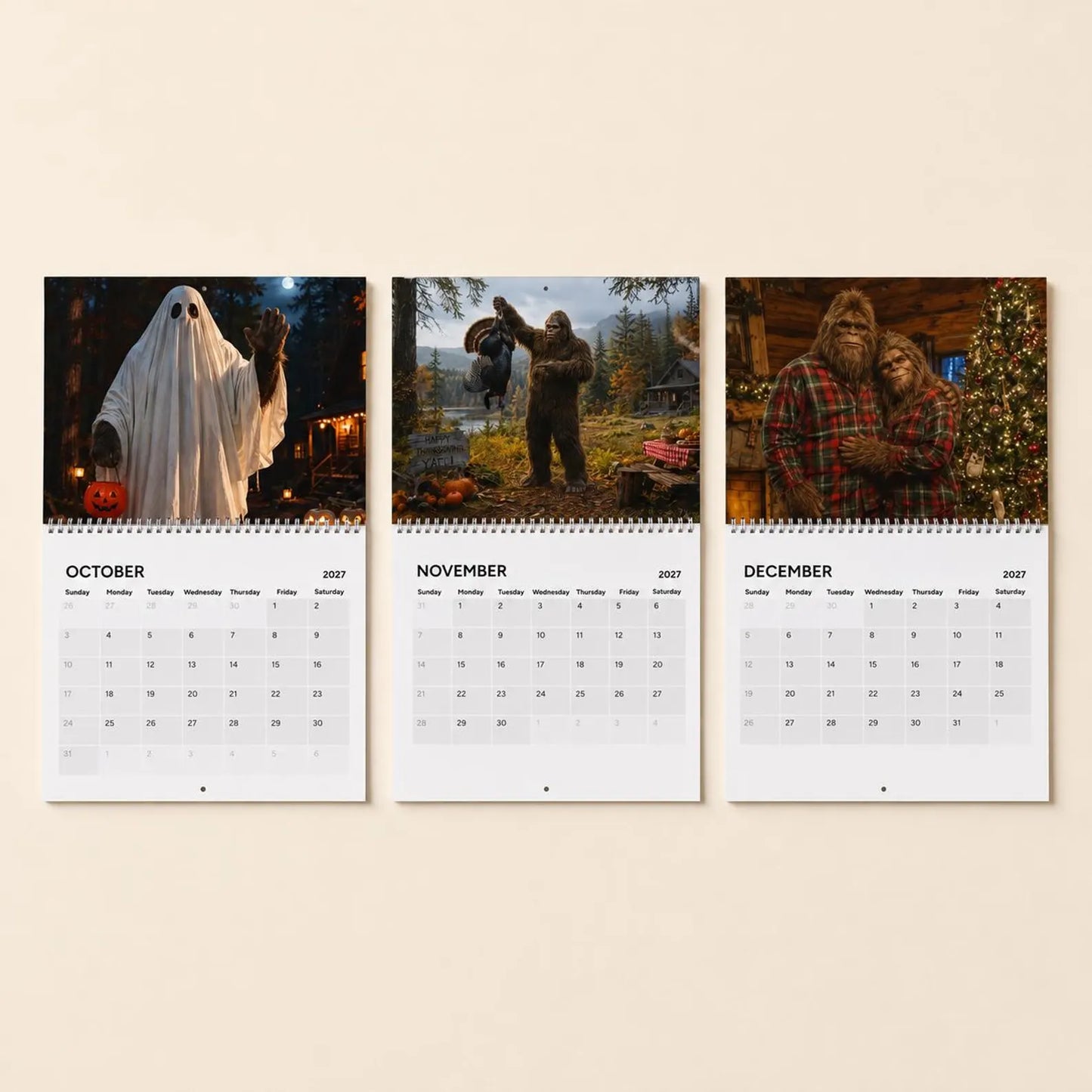 🦶 Bigfoot's 2027 Calendar - Funny Sasquatch Wall Calendar