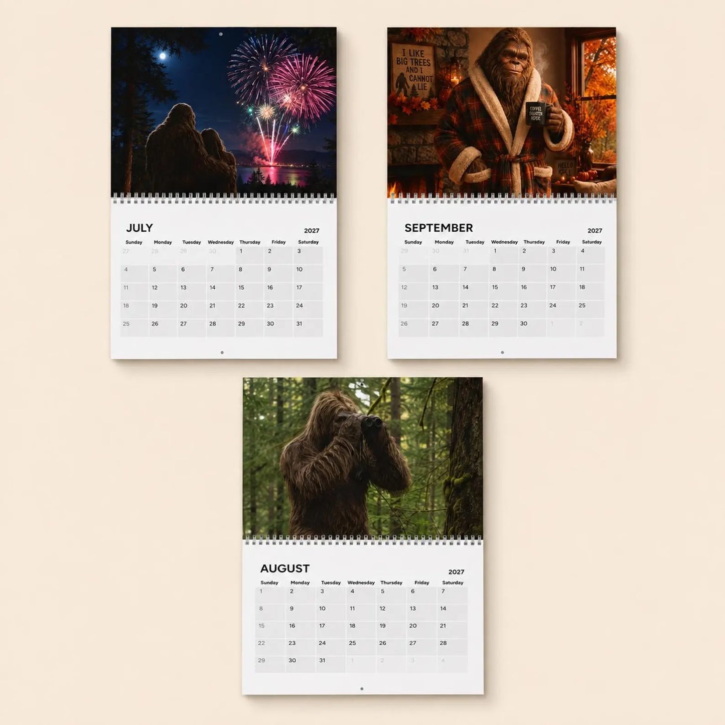 🦶 Bigfoot's 2027 Calendar - Funny Sasquatch Wall Calendar