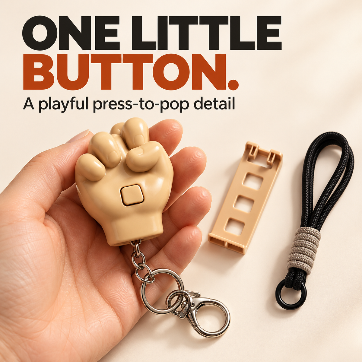 😂 Press-to-Pop Middle Finger Keychain & Phone Stand Set