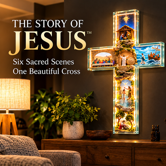 ✝️The Story of Jesus in 6 Scenes Cross Lamp