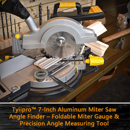 Tyiipro™ 7-Inch Aluminum Miter Saw Angle Finder – Foldable Miter Gauge & Precision Angle Measuring Tool