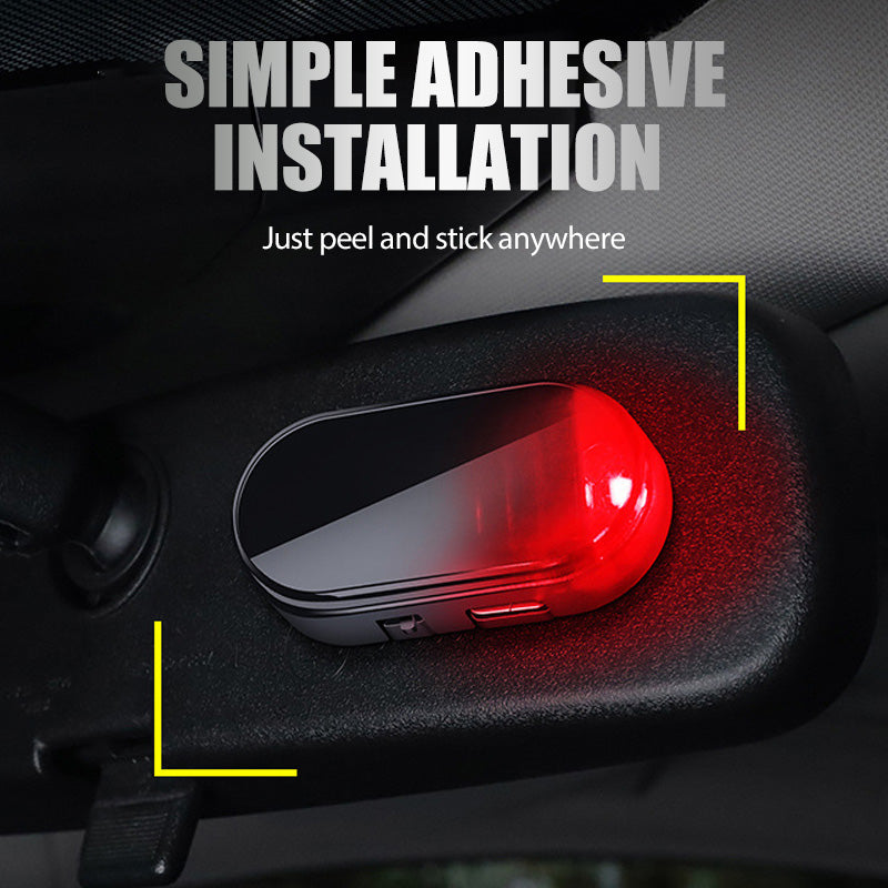 Solar Car Anti-Theft Light – solar + USB charged, auto-flashes at night. Realistic LED mimics active alarm – deters thieves without wiring. Heat-resistant, stick & go! 🛡️💡