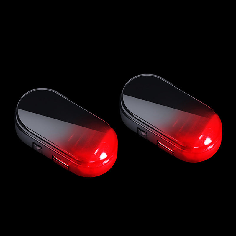 Solar Car Anti-Theft Light – solar + USB charged, auto-flashes at night. Realistic LED mimics active alarm – deters thieves without wiring. Heat-resistant, stick & go! 🛡️💡