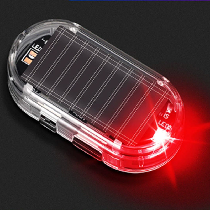 Solar Car Anti-Theft Light – solar + USB charged, auto-flashes at night. Realistic LED mimics active alarm – deters thieves without wiring. Heat-resistant, stick & go! 🛡️💡