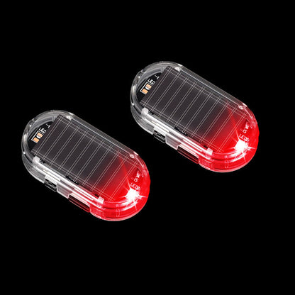 Solar Car Anti-Theft Light – solar + USB charged, auto-flashes at night. Realistic LED mimics active alarm – deters thieves without wiring. Heat-resistant, stick & go! 🛡️💡