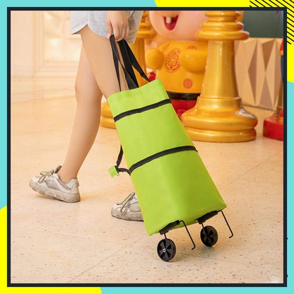 🔥HOT SALE 50% OFF🔥2-in-1 Foldable Shopping Cart Bag with Wheels – Reusable Rolling Grocery Tote