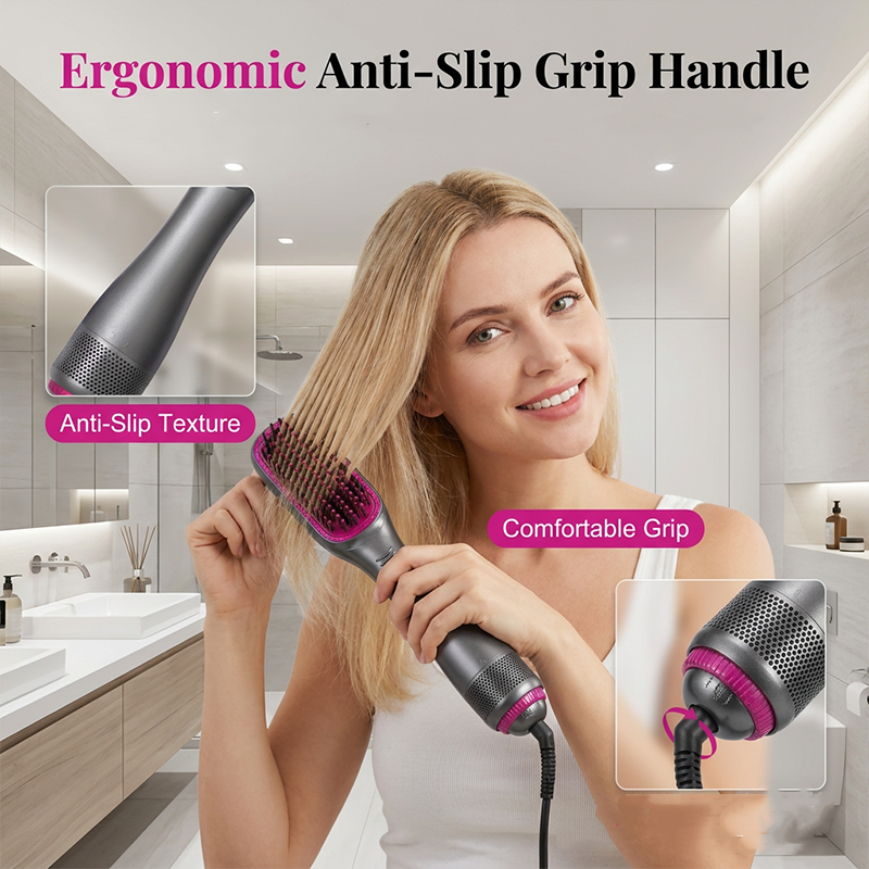 Professional 3-in-1 Hot Air Brush – Dry, Detangle & Volumize in One Step ✨