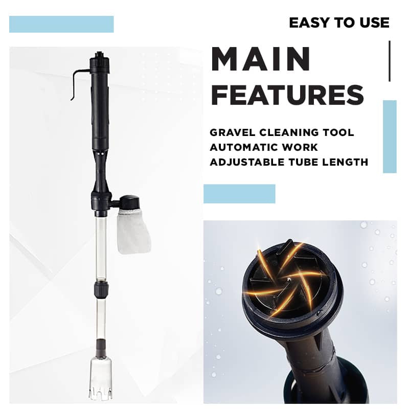 Electric Aquarium Gravel Cleaner – 4-in-1 Battery-Powered Gravel Vacuum
