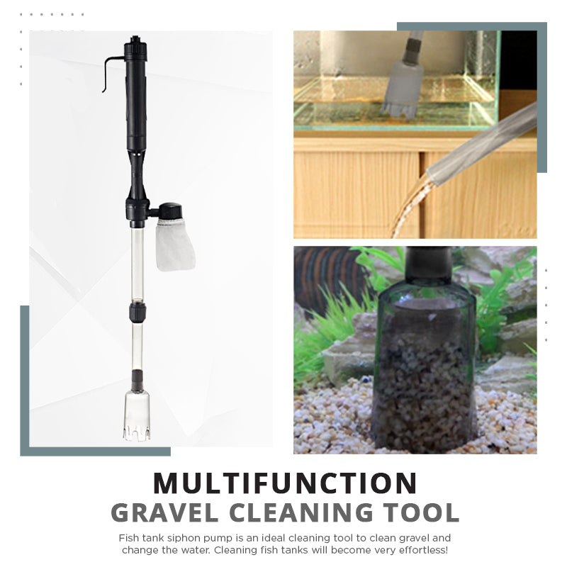 Electric Aquarium Gravel Cleaner – 4-in-1 Battery-Powered Gravel Vacuum