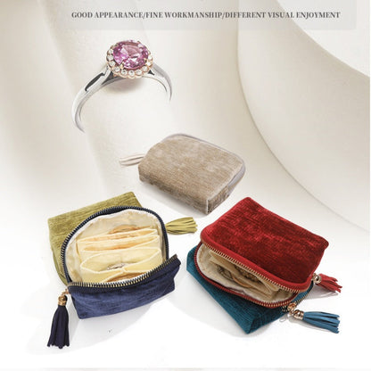 Mini Travel Jewelry Bag with Zipper – Compact Jewelry Organizer for Rings, Earrings & Necklaces