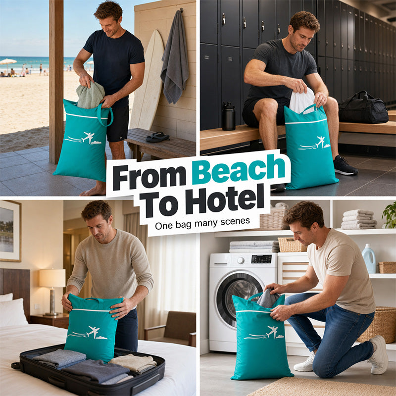 🧳Tyiipro™ Large Waterproof Travel Laundry Bag – 2 Pack | Wet & Dry Separation Organizer