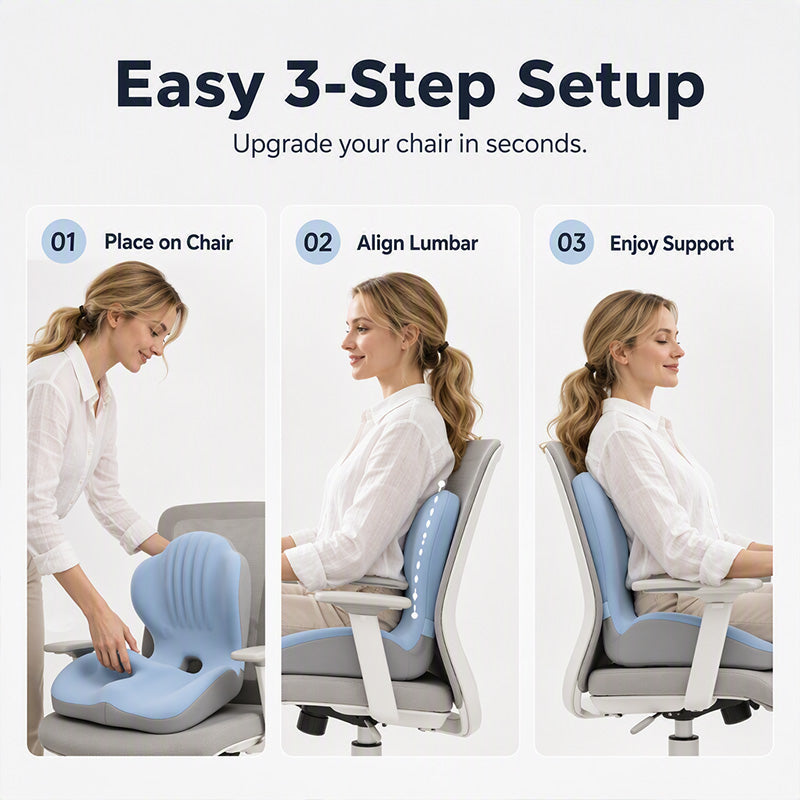 Ergonomic Memory Foam Seat Cushion – Comfortable Support for Office & Car