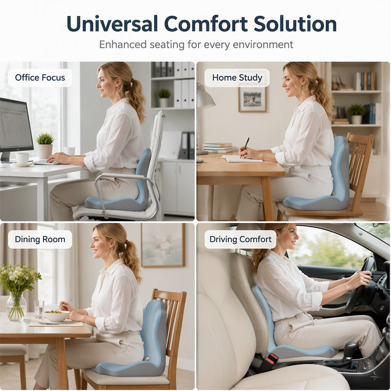 Ergonomic Memory Foam Seat Cushion – Comfortable Support for Office & Car