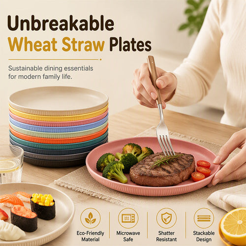 Tyiipro™ Unbreakable Wheat Straw Dinner Plates