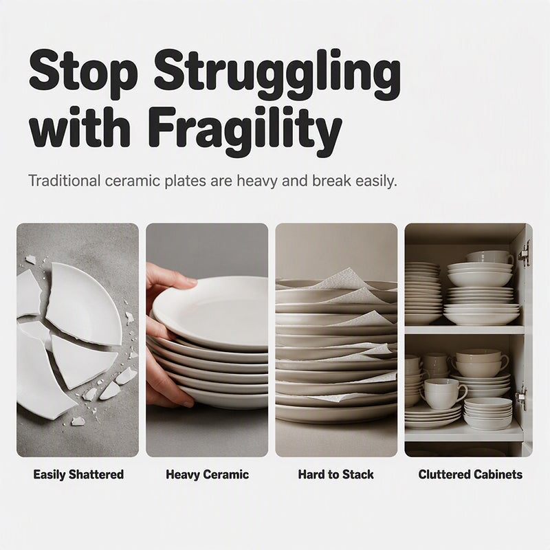 Tyiipro™ Unbreakable Wheat Straw Dinner Plates