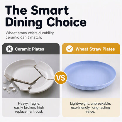 Tyiipro™ Unbreakable Wheat Straw Dinner Plates