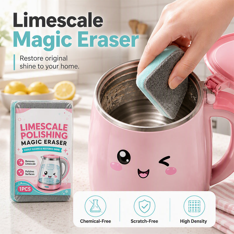 Limescale Magic Eraser Cleaning Sponge – Chemical-Free Hard Water Stain Remover