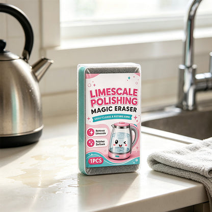 Limescale Magic Eraser Cleaning Sponge – Chemical-Free Hard Water Stain Remover