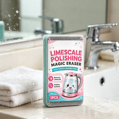 Limescale Magic Eraser Cleaning Sponge – Chemical-Free Hard Water Stain Remover