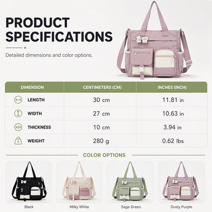 Tyiipro™ Vintage Large Capacity Multi-Pocket Canvas Tote Bag
