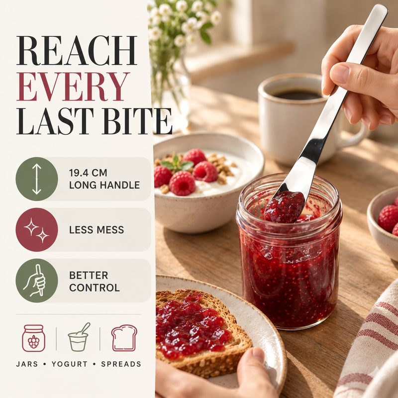 🥄Tyiipro™ Long-Handle 316L Stainless Steel Dessert Spoon