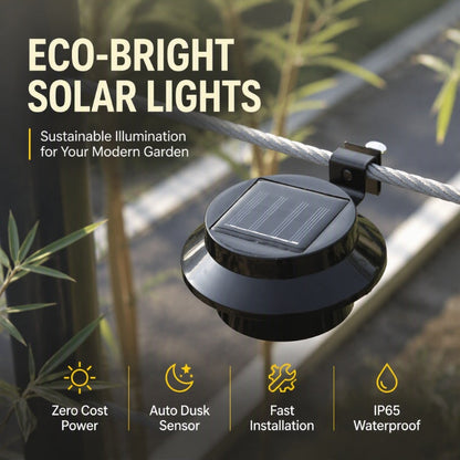 Tyiipro™ 3-LED Solar Outdoor Lights – Weatherproof Garden, Fence & Gutter Lights with Auto/Manual On/Off