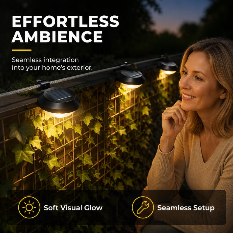 Tyiipro™ 3-LED Solar Outdoor Lights – Weatherproof Garden, Fence & Gutter Lights with Auto/Manual On/Off