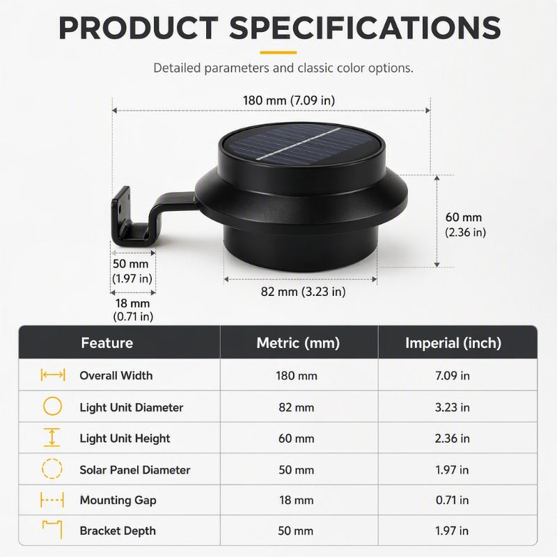 Tyiipro™ 3-LED Solar Outdoor Lights – Weatherproof Garden, Fence & Gutter Lights with Auto/Manual On/Off