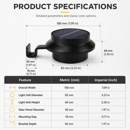Tyiipro™ 3-LED Solar Outdoor Lights – Weatherproof Garden, Fence & Gutter Lights with Auto/Manual On/Off