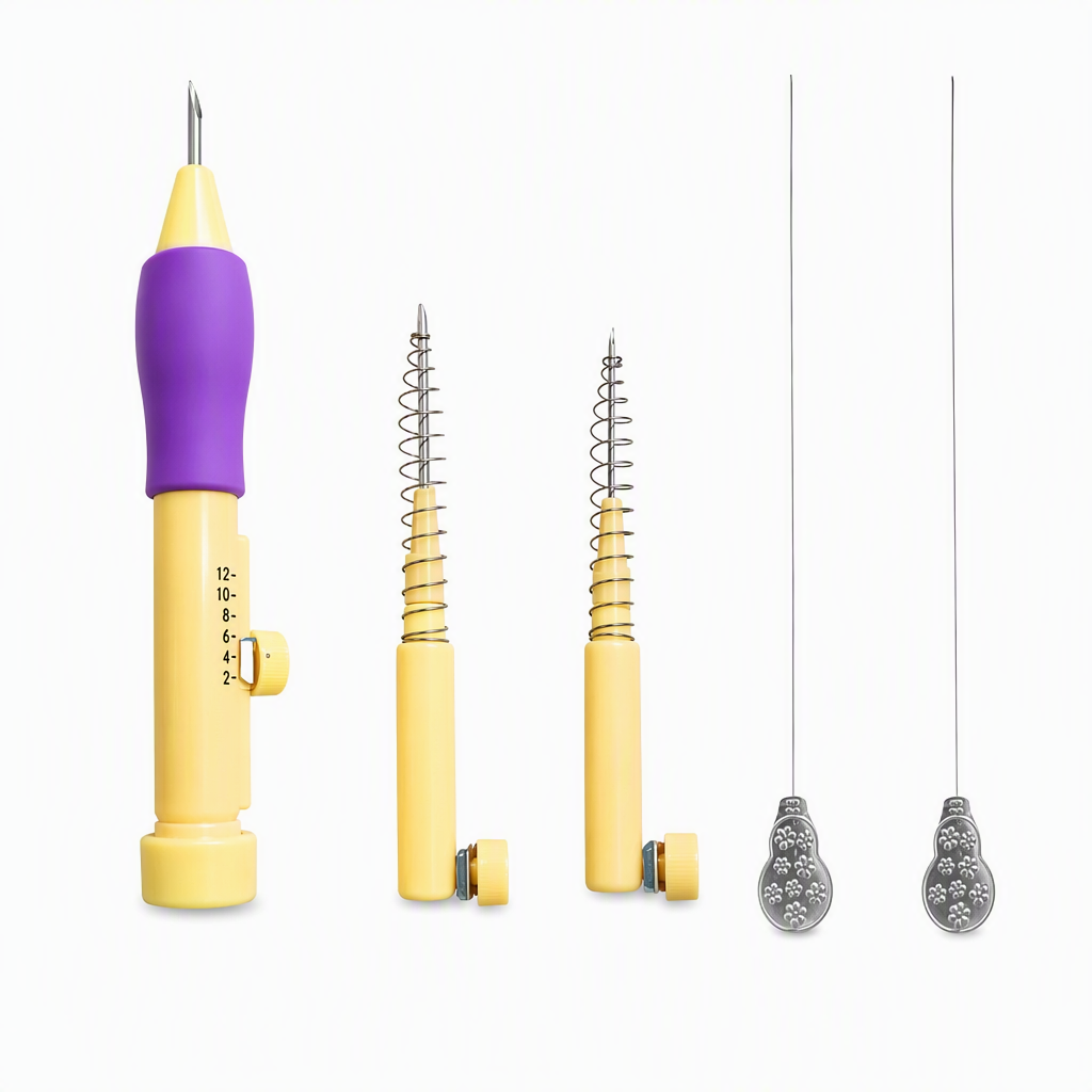 Punch Needle Embroidery Tool Kit – Adjustable Punch Needle Pen with 3 Needle Sizes