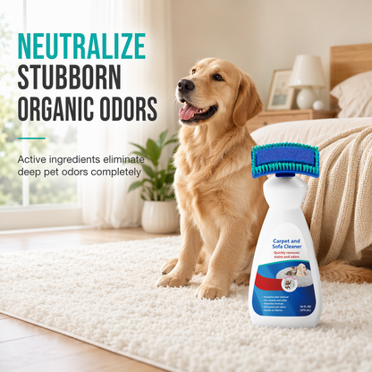 Waterless Fabric & Carpet Cleaner – Deep Cleaning Foam with Scrubbing Applicator