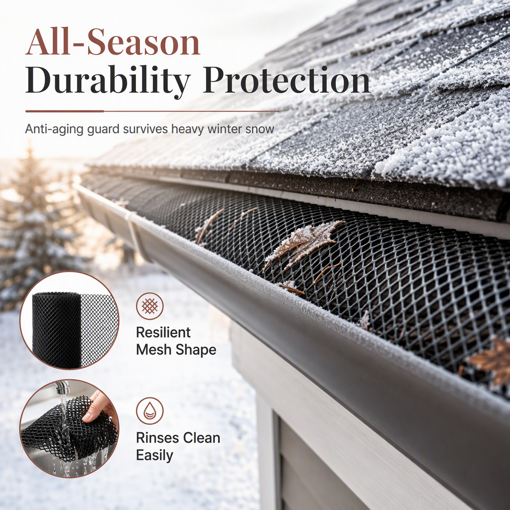 Gutter Guard Mesh Roll – Leaf Filter Net with Fixing Pegs