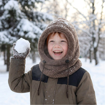 🧣3-in-1 Kids' Winter Hood – Soft Fleece Hat, Face Cover & Neck Warmer❄️