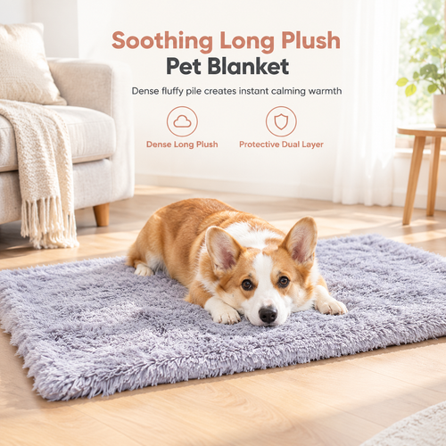 🐕🐱Soft Plush Double-Layer Pet Blanket for Dogs & Cats – Cozy Washable Furniture Protector