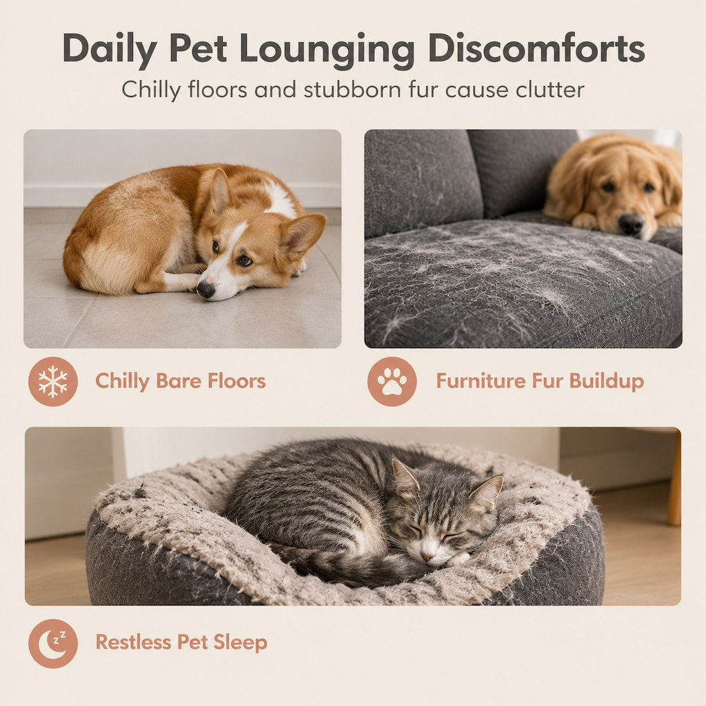 🐕🐱Soft Plush Double-Layer Pet Blanket for Dogs & Cats – Cozy Washable Furniture Protector