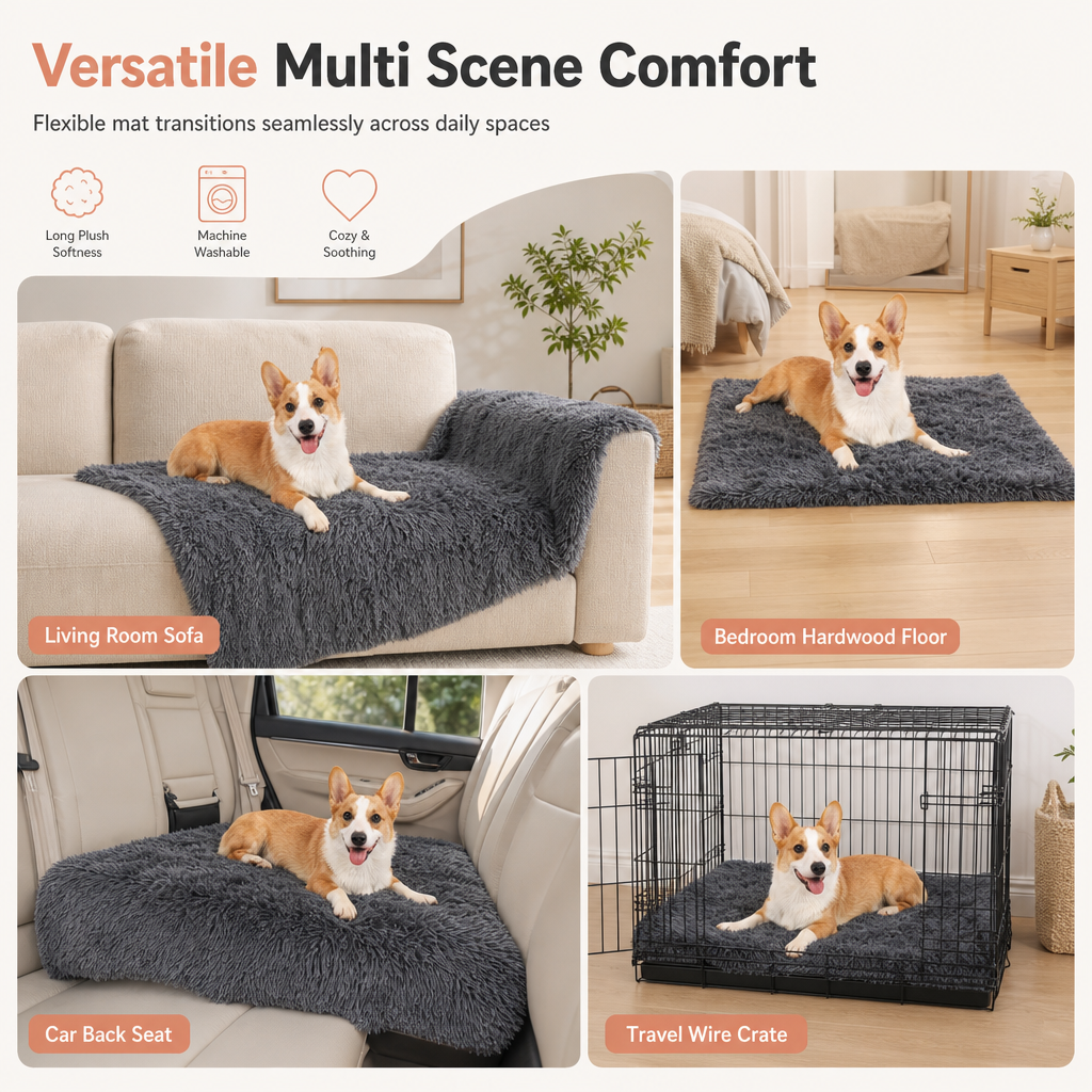 🐕🐱Soft Plush Double-Layer Pet Blanket for Dogs & Cats – Cozy Washable Furniture Protector